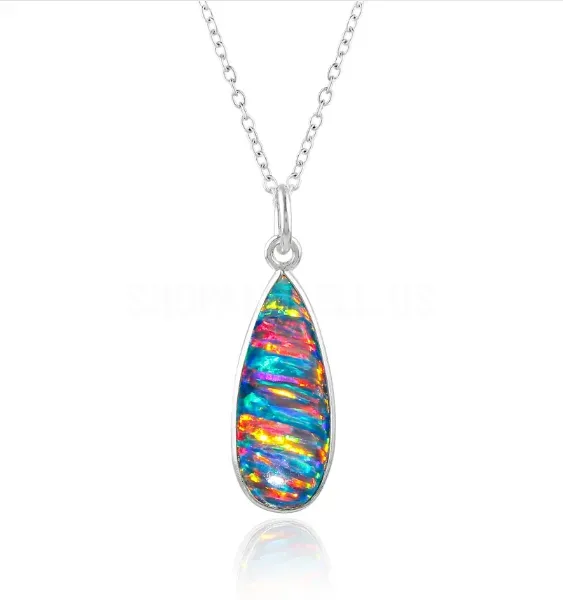 2.5 Ct Blue Line Ethiopian Opal Pendant