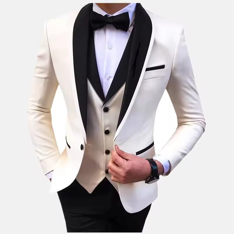 White Slit Mens Suits 