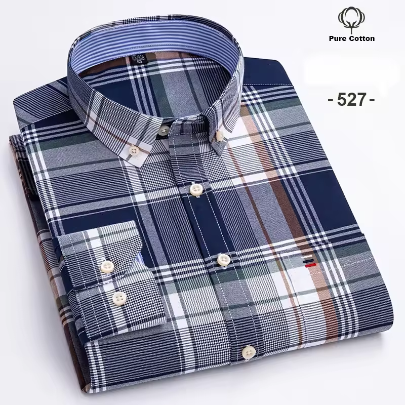  Oxford slim fit plain shirt for men