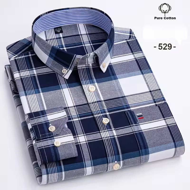  Oxford slim fit plain shirt for men