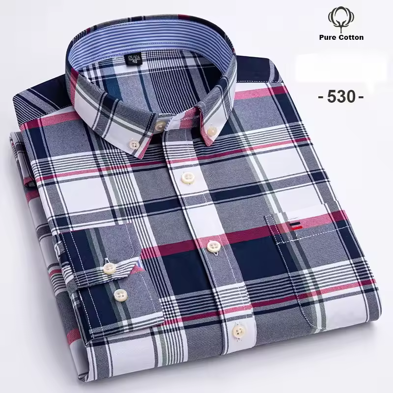  Oxford slim fit plain shirt for men